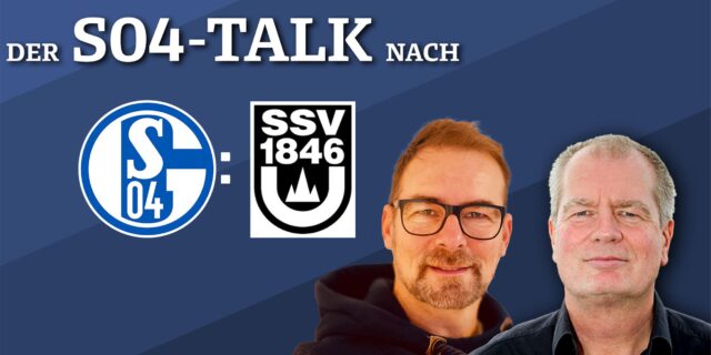 Sprechen nach der Partie gegen Ulm über das Spiel: Schalke-Reporter René Preuß und Schalke-Experte Norbert Neubaum.