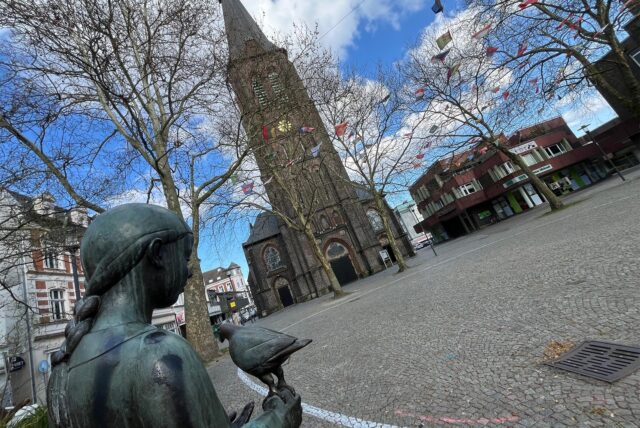 Der Antoniusplatz in Herten-Mitte am 01.04.2025.