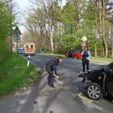 Polizisten bei der Arbeit an der Unfallstelle in Dorsten