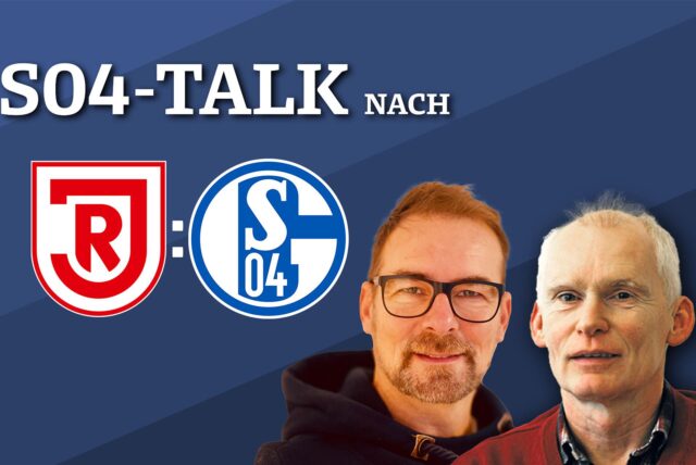 Sprechen nach der Partie gegen Regensburg über das Spiel: Schalke-Reporter René Preuß und Schalke-Experte Frank Leszinski.