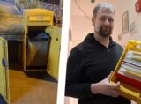 Montage zeigt links geöffnete Briefkästen, rechts das Ratsmitglied Björn Jadzinski mit einer gefundenen Briefkiste in seiner Wohnung in Waltrop.