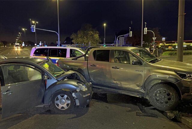 Unfall am Gemeindedreieck in Dorsten