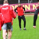 Fußball, 23. April 2025, Stimberg-Stadion. Dimitrios Pappas nimmt seine Arbeit als Interimstrainer der Spvgg. Erkenschwick auf.