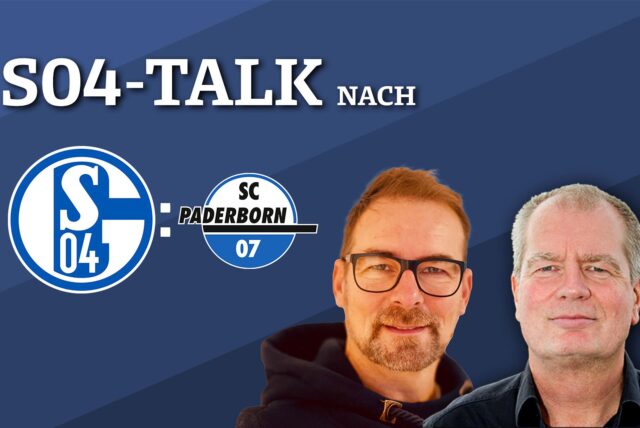 Sprechen nach der Partie gegen Paderborn über das Spiel: Schalke-Reporter René Preuß und Schalke-Experte Norbert Neubaum.