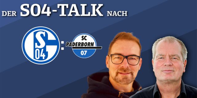 Sprechen nach der Partie gegen Paderborn über das Spiel: Schalke-Reporter René Preuß und Schalke-Experte Norbert Neubaum.