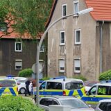Polizeiwagen in der Stadtmitte.