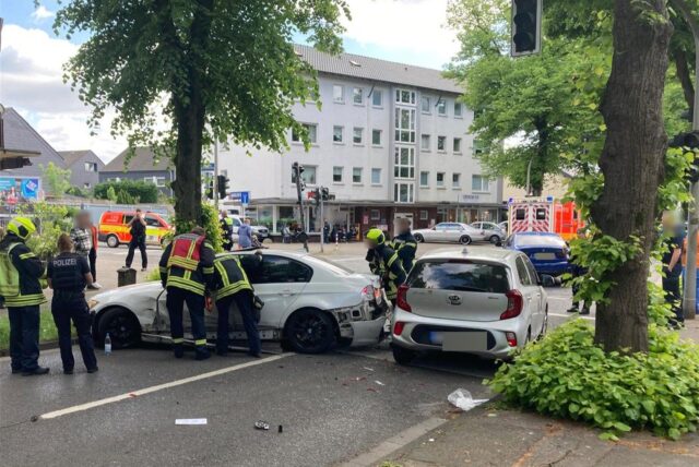 Ein Unfall auf der Kampstraße in Marl.