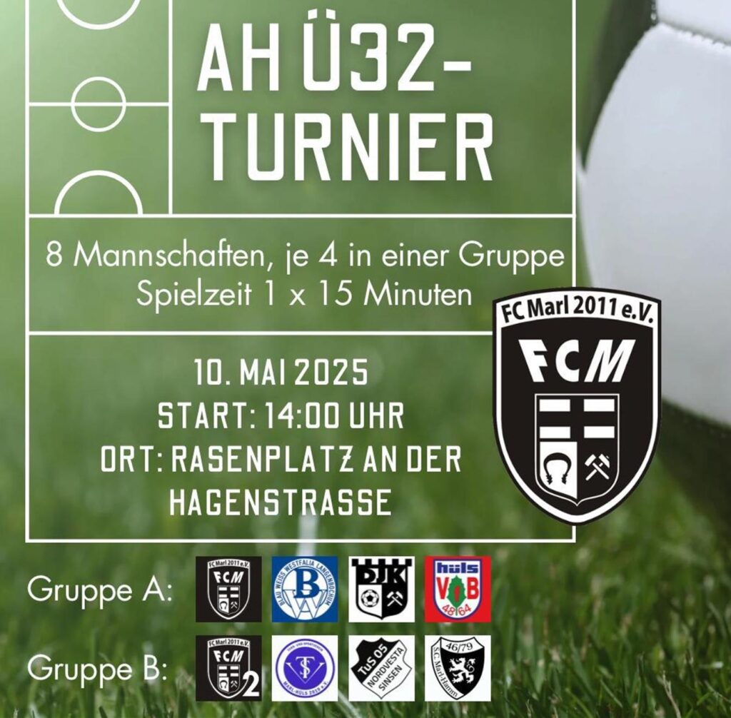 Mit diesem Plakat lädt der FC Marl zu seinem Turnier.