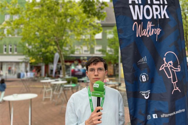 Reporter Valentin Schneider auf dem After Work in Waltrop.