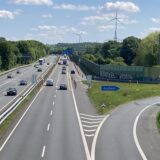 Blick von der Rappaportstraße auf die Anschlussstelle Marl-Zentrum an der Autobahn 52.
