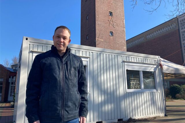 Sebastian Grüter betreibt am Hülser Marktplatz Marls letztes Corona-Testzentrum.