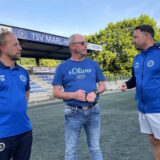 TSV-Vorsitzender Marcel Kirch, der künftige „Direktor Marlocherwerk“ Ralf Groß und Vorstandsmitglied Sebastian Mein
