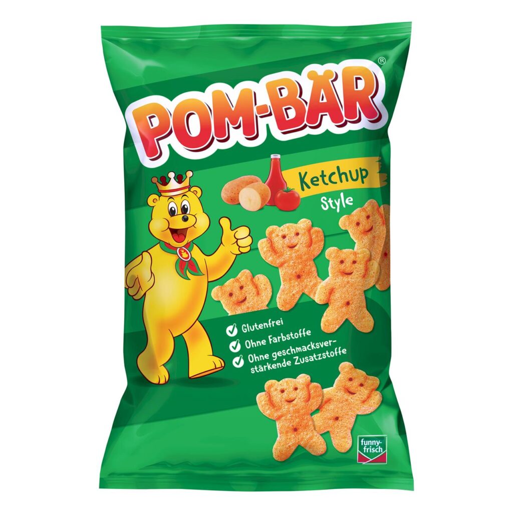 Eine Tüte Pom-Bär Ketchup-Style, die von einem Rückruf betroffen ist. Eine Tüte Pom-Bär Ketchup-Style, die von einem Rückruf betroffen ist.