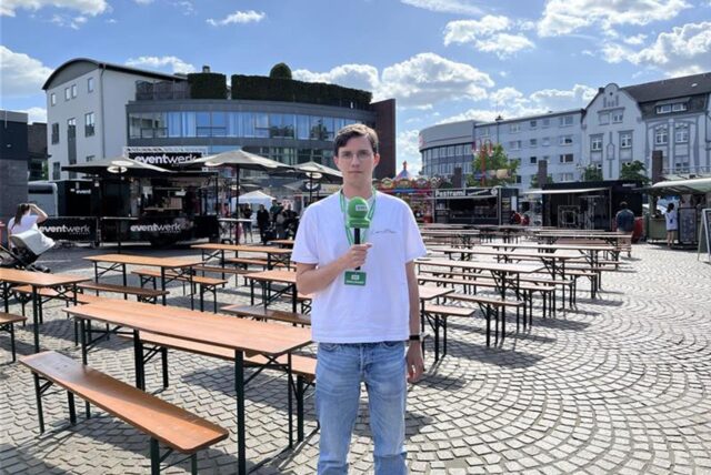Streetfood-Festival in Datteln: Valentin Schneider auf dem Neumarkt.