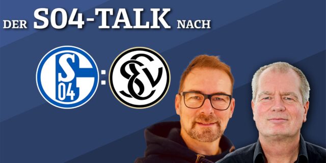 Sprechen nach der Partie gegen Elversberg über das Spiel: Schalke-Reporter René Preuß und Schalke-Experte Norbert Neubaum.