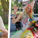 Kevin Dominic aus Recklinghausen privat und als Kunstfigur und Dragqueen Sandra Bullcock.