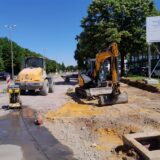 Bauarbeiten auf der Herzlia-Allee.