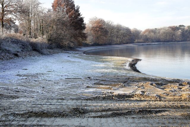 Der Halterner Stausee hat immer noch Niedrigwasser.