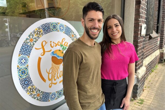 Miri Finocchiaro und Filippo Di Paola vor ihrem neuen Geschäft.
