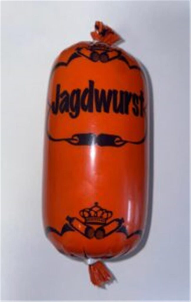 Für diese Jagdwurst der Fleischwerk Hessengut GmbH läuft aktuell eine Rückrufaktion Für diese Jagdwurst der Fleischwerk Hessengut GmbH läuft aktuell eine Rückrufaktion