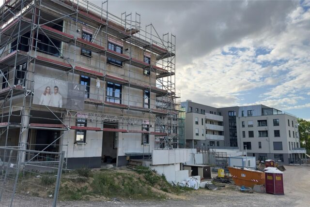 Die Baustelle der Katharinenhöfe von außen