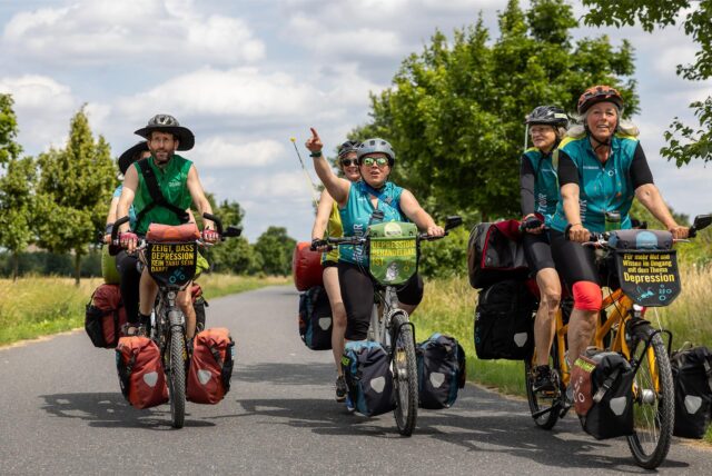 Das Tandem der MUT-Tour macht auch in Dorsten Station und lädt zum Mitfahren ein.