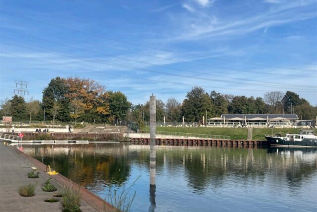 Visualisierung eines zweiteiligen neuen Kunstwerkes für den Stadthafen in Recklinghausen.