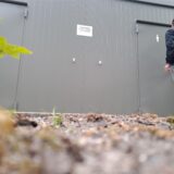 Ein Mann steht vor der verschlossenen WC-Anlage.