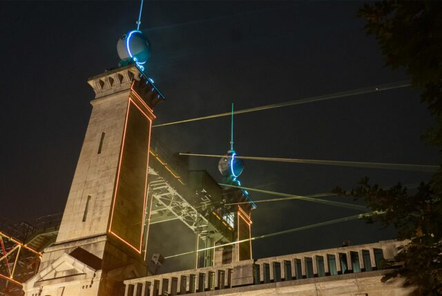 Lasershow am Schiffshebewerk