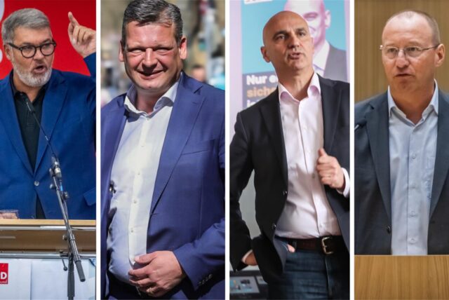 Montage der vier genannten OB-Kandidaten in Dortmund