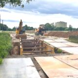 Baustelle in der Nähe des alten Wasserturms am Ostcharweg in Recklinghausen.