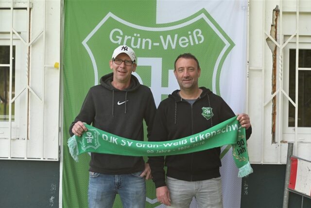 Kaderplanung läuft: Stefan Wiegand (l.) und der Vorsitzende Florian Tritter hoffen auf eine erfolgreiche Saison 2025/26 für GW Erkenschwick.
