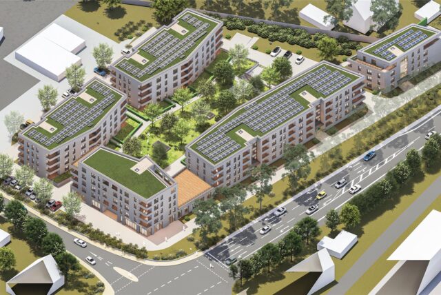 Visualisierung des geplanten Bauprojektes am Ostring in Datteln.