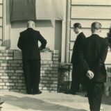 Bei der Grundsteinlegung fürs Rathaus Herten am 16. Juni 1955.