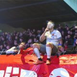Unvergessen: Nach dem Sieg im Westfalenpokal gegen Preußen Münster im September 2022 zündete sich Stefan Oerterer erstmal eine Zigarette an.