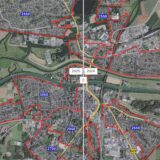 Eine Karte zeigt die Immobilienrichtwerte in Dorsten an.