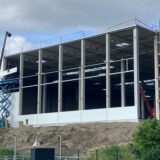 Die Baustelle einer Logistikhalle von Thalia in Marl.