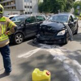 Ein an einem Unfall beteiligter Pkw.