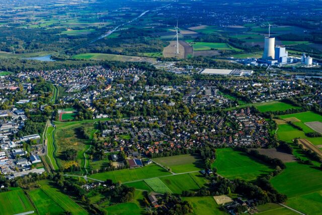 Ein Luftbild von Datteln-Meckinghoven.