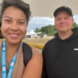 HZ-Reporterin Janina Preuß und Sunset Beach Festival-Veranstalter Andreas Kleimann.