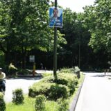 Ein AfD-Wahlplakat hängt an einer Straßenlaterne in Dorsten.