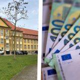 Die Collage zeigt das Dattelner Rathaus und Geldscheine