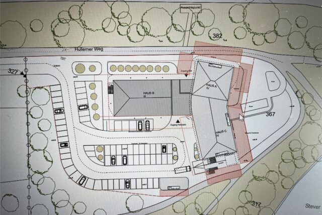 Plan vom geplanten Franz-Sales-Hotel am See