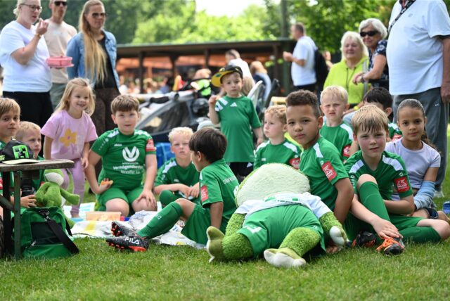 Auch die „Frösche“ von Grün-Weiß Erkenschwick hatten Spaß beim Spielfest der G- und F-Junioren am Samstagvormittag.