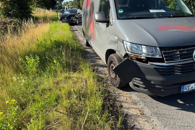 Bei dem Unfall an der Stadtgrenze Dorsten/Marl entstand ein hoher Sachschaden.