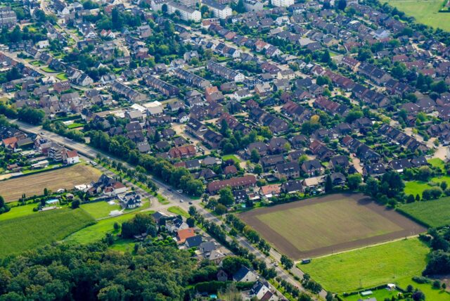 Der Waltroper Stadtteil Braßkamp aus der Luft.