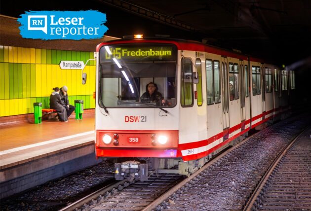 Stadtbahn der Linie U45 an der Haltestelle Kampstraße in Dortmund