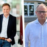 Montage: Lars Ehm bei einer Rede und Marcel Damnitz vor dem Rathaus in Oer-Erkenschwick.