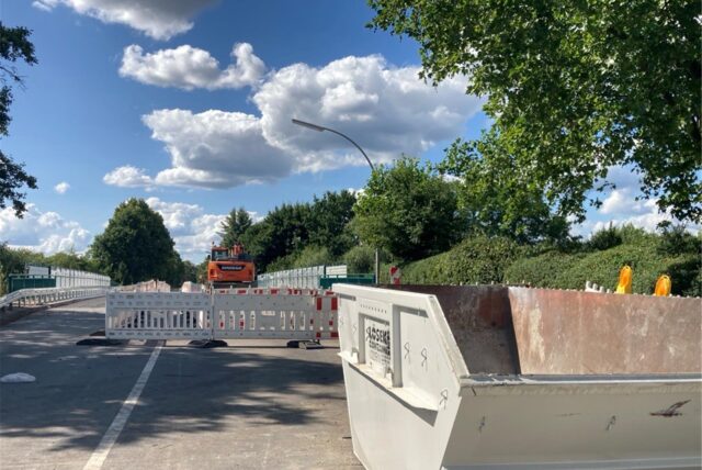 Baustelle auf der Dortmunder Straße in Datteln