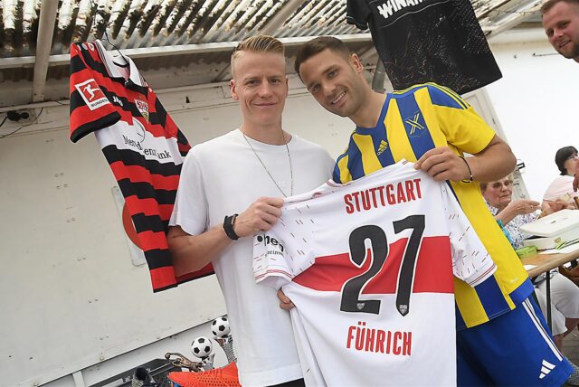 DFB-Star Chris Führich (l.) mit seinem besten Freund Kerim König vom VfB Habinghorst.